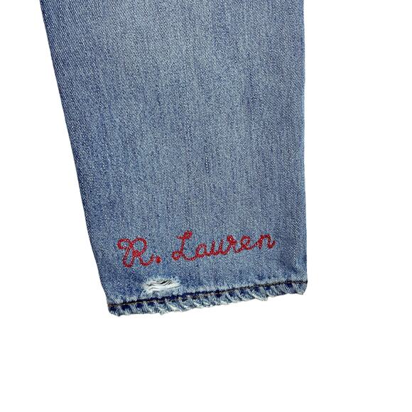 Polo Ralph Lauren The Avery Boyfriend Jeans Sz 29 x26 Relaxed Fit Stitching Logo - Picture 5 of 7